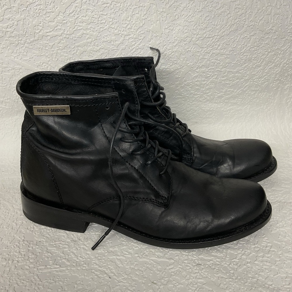 Harley Davidson Tarrson Black Leather Men's Size 8 M Light Boots Moto